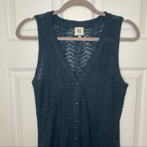 Noa Noa Wool Mohair along Teal Sleeveless Sweater Vest Small - Picture 8 of 8